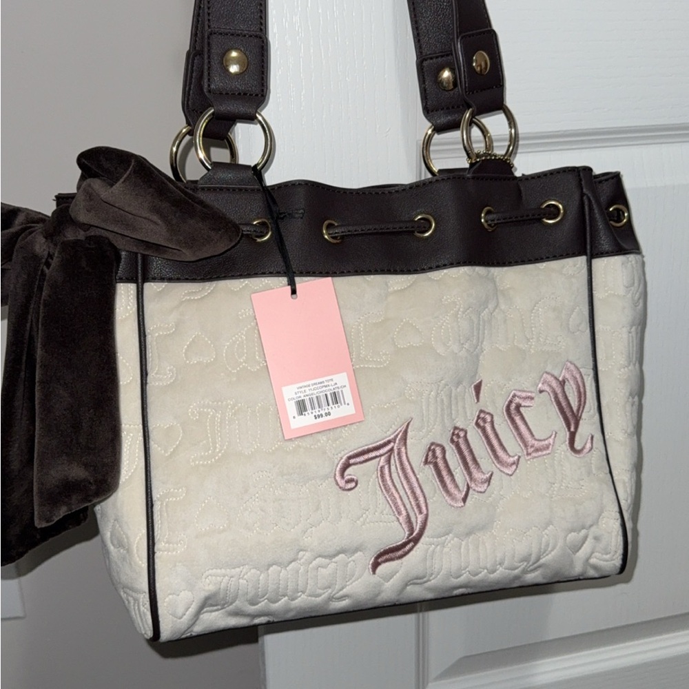 Juicy Couture Cream and Brown Women's Bag